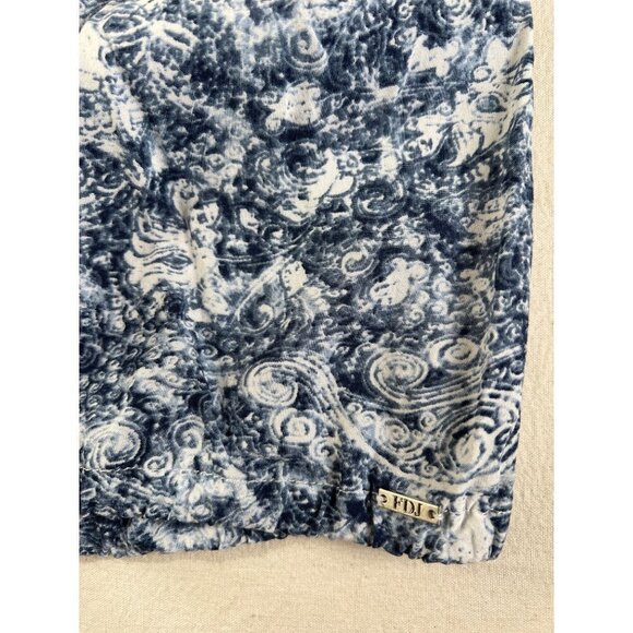 FDJ French Dressing Jeans Womens Size 6 Blue Pullover Drawstring Top Viscose L/S - Picture 8 of 9